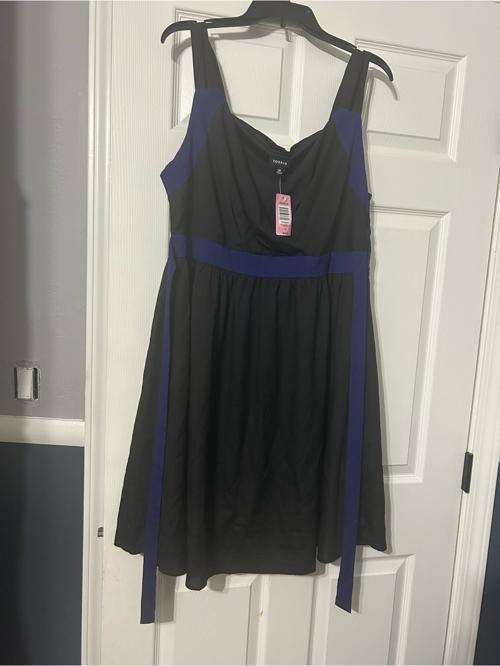 Torrid Black Dress with Royal Blue Trim - Sleeveless Fit & Flare